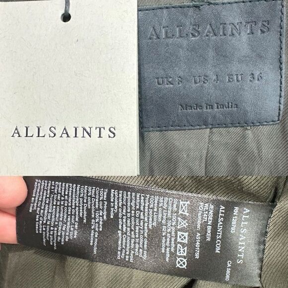 ALLSAINTS Jensen ColorBlock Leather Suede Biker Jacket Size 4 US 36 EU UK 8 - Picture 12 of 16